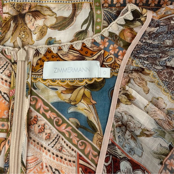 Zimmermann Mini Floral Long-Sleeve Chintz Patchwork Dress - Picture 5 of 6